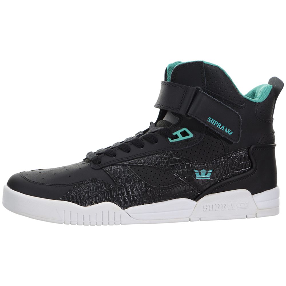 Baskets Montantes Supra Bleeker Noir Turquoise Black/Atlantis-Off White Homme | MOI-00410494